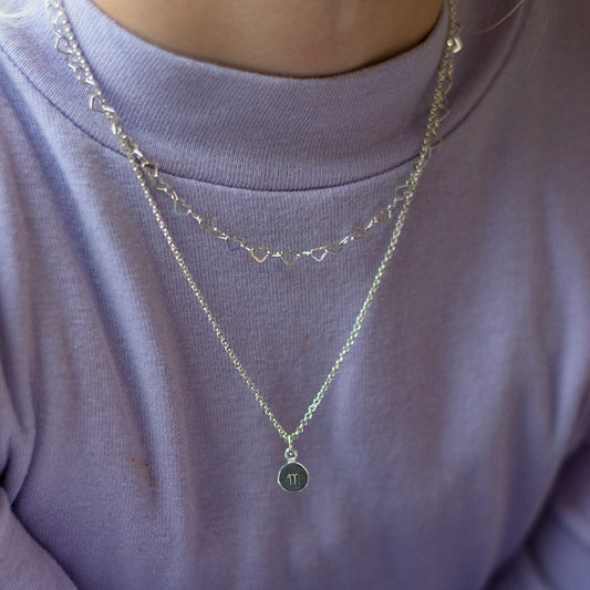 Zilveren meisjes ketting | Gepersonaliseerde Coin