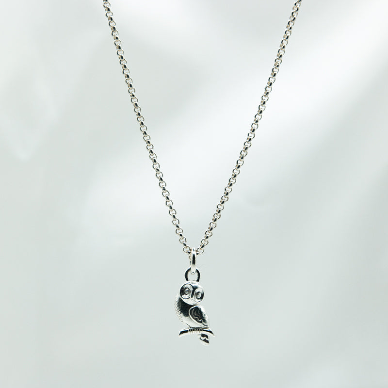 Zilveren meisjes ketting | Uil