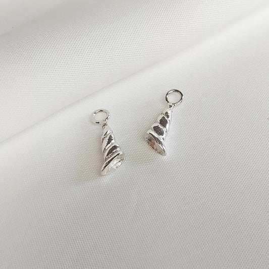925 Sterling Zilveren oorbel bedels. Losse schelp bedels voor aan creolen.