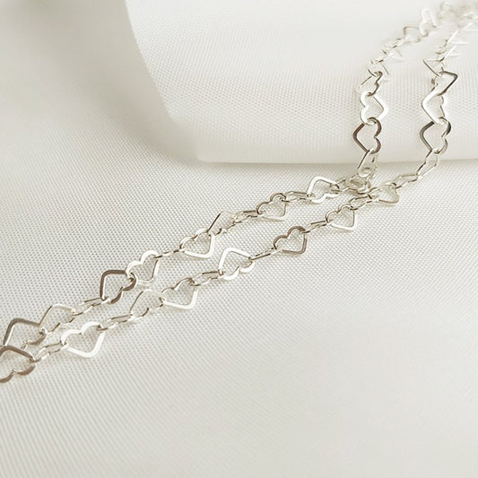 Zilveren ketting - Hartjes schakel ketting - MoM with Jewels