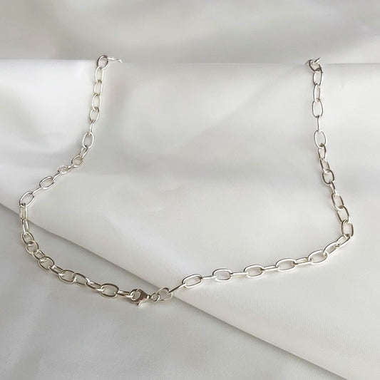Zilveren ketting - Handgemaakte schakel ketting - MoM with Jewels