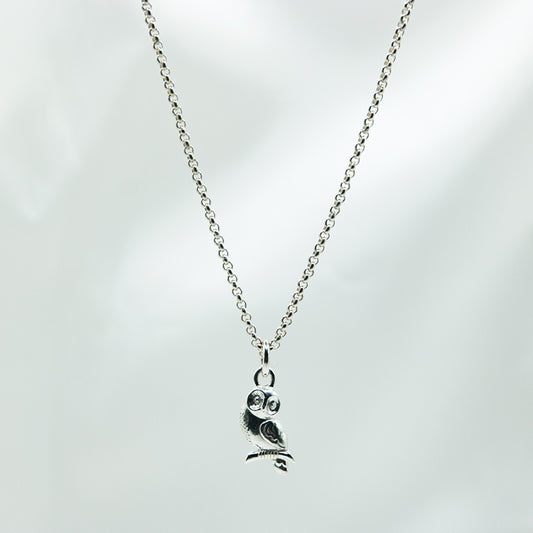 Zilveren meisjes ketting | Uil