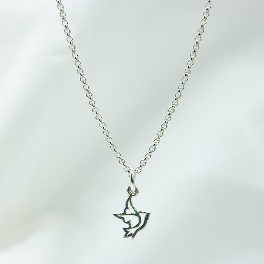 Zilveren ketting met Vogel hanger voor kinderen.