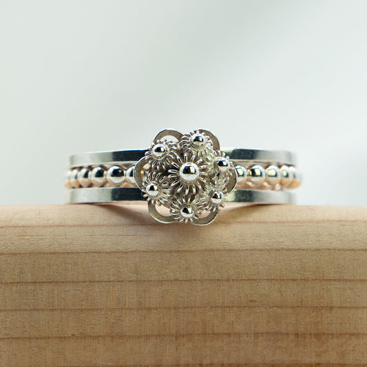 Zilveren ringen sen van 3 ringen met Zeeuwse knoop | Handgemaakte 925 Sterling Zilveren Ringenset