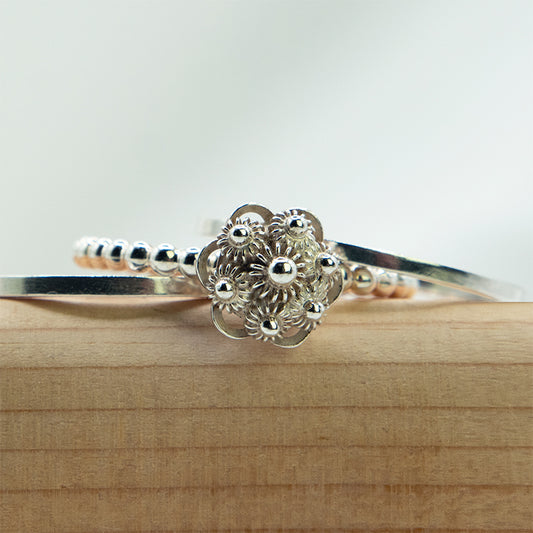 Zilveren ringen sen van 3 ringen met Zeeuwse knoop | Handgemaakte 925 Sterling Zilveren Ringenset