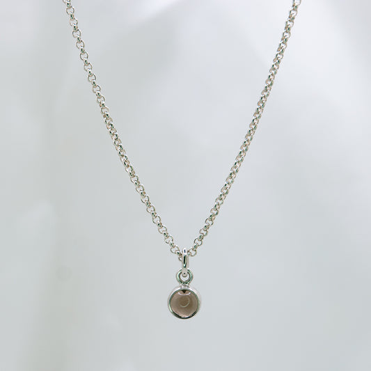 Zilveren ketting met Rookkwarts hanger voor kinderen.