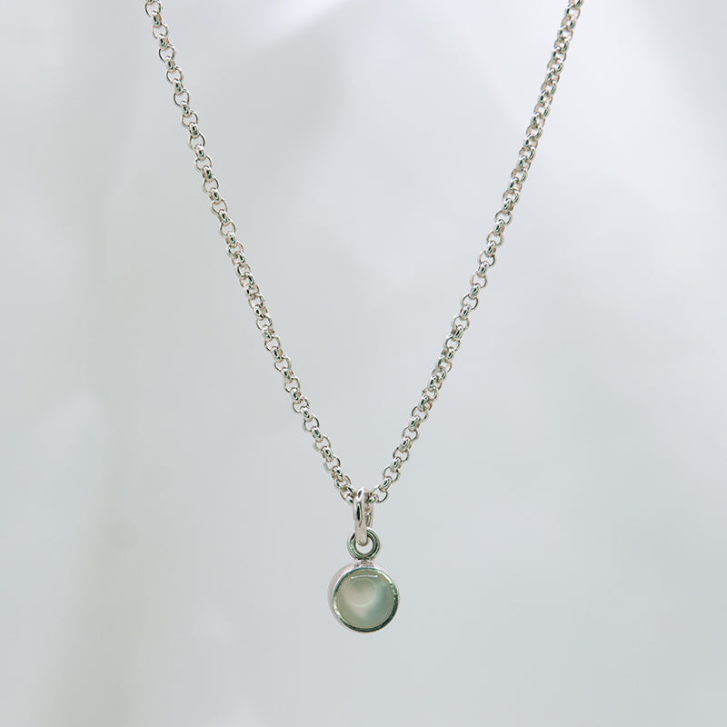 Zilveren Ketting met Witte maansteen voor Kinderen.