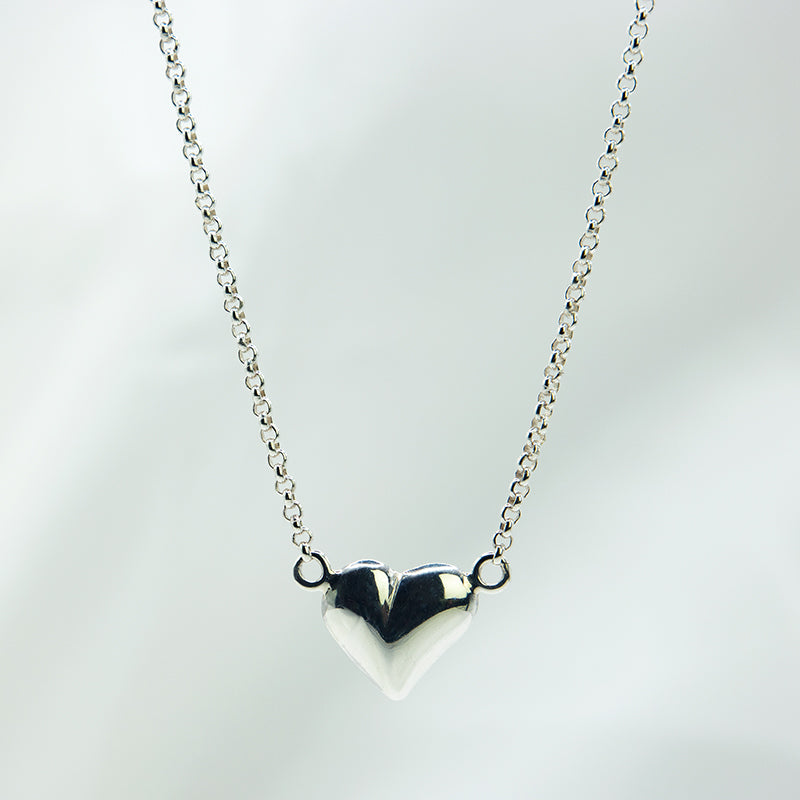 Zilveren ketting met hartje